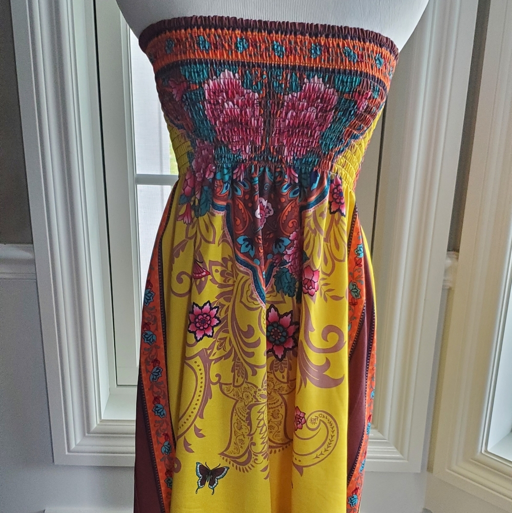 Fifth Culture Strapless Floral Dress